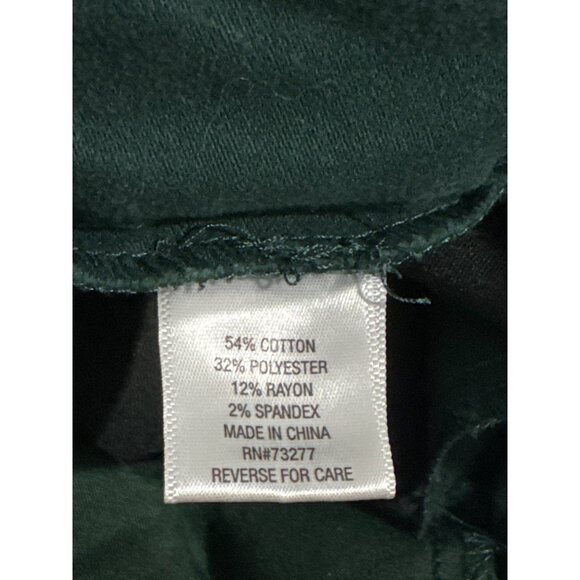 Croft & Barrow Womens Effortless Stretch Pants Size 16 Regular Dark Green Cotton - Picture 3 of 8